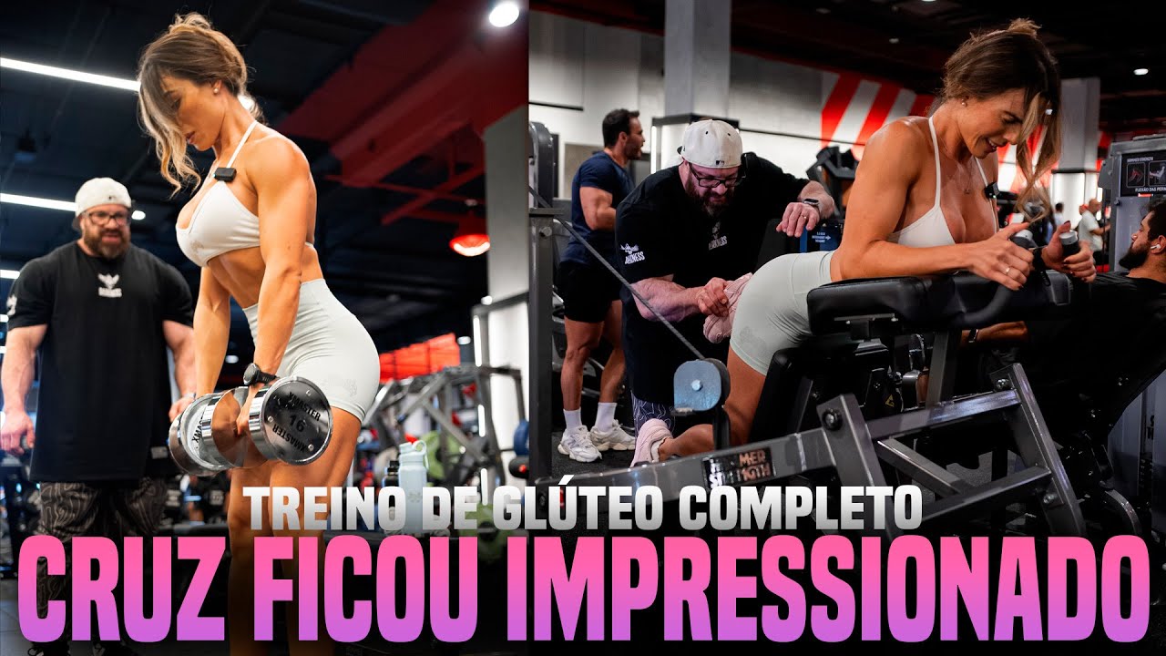CRUZ ESTÁ IMPRESSIONADO COM A EVOLUÇÃO DA ISA !!! - TREINO DE GLÚTEO