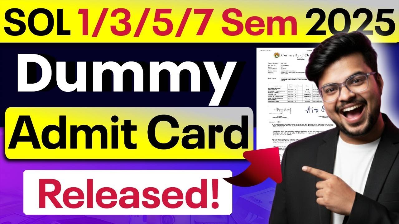 📢 Big Update! DU SOL 1/3/5/7 Semester 2025: Exam Admit Card Released!