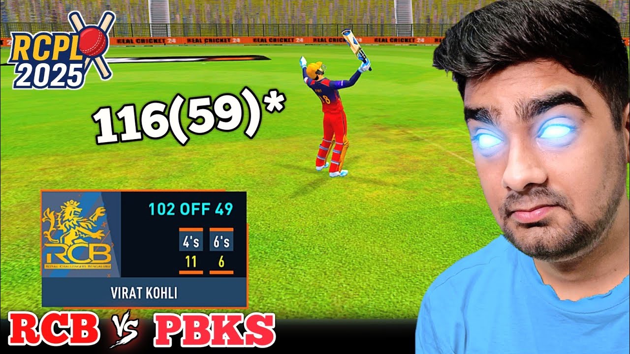 V. Kohli 116(59)* RCB Vs PBKS RCPL 2025 RC24 (Expert Mode)