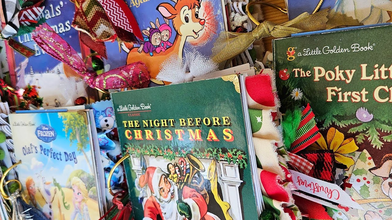 Christmas Deconstructed Little Golden Book junk journal flip thru. #littlegoldenbook #junkjournal