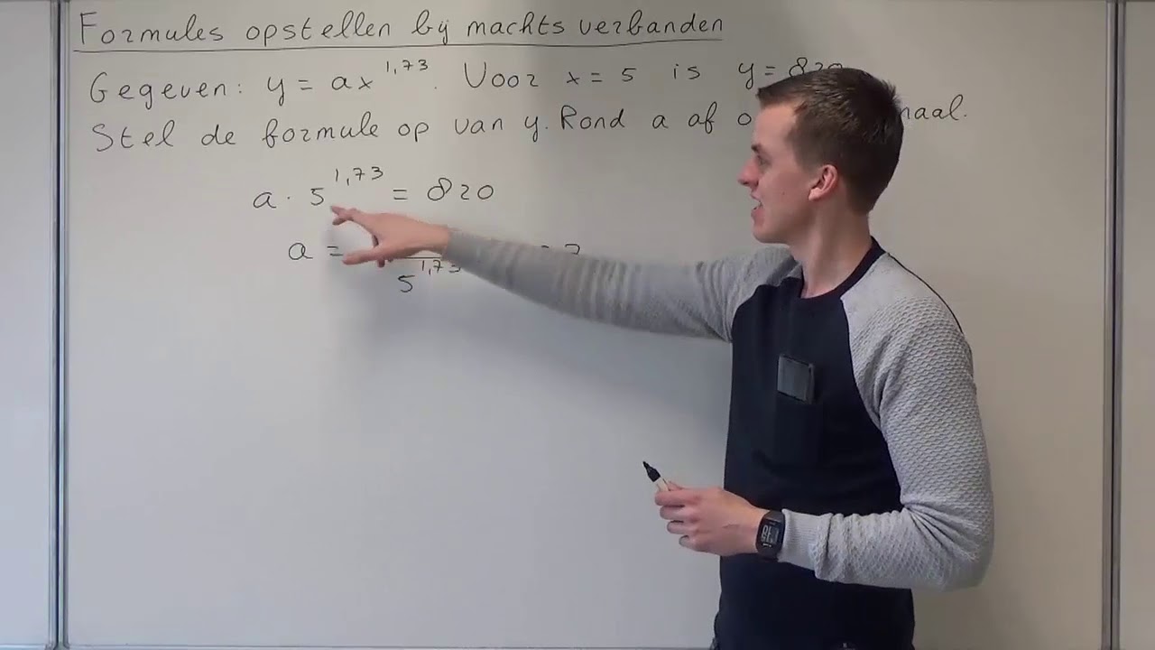 Formules opstellen bij machtsverbanden (VWO wiskunde A/C)