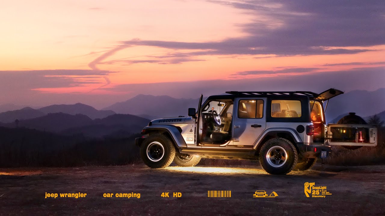 Mountain Hiking|Forest Coffee|Jeep Wrangler car camping|ASMR|