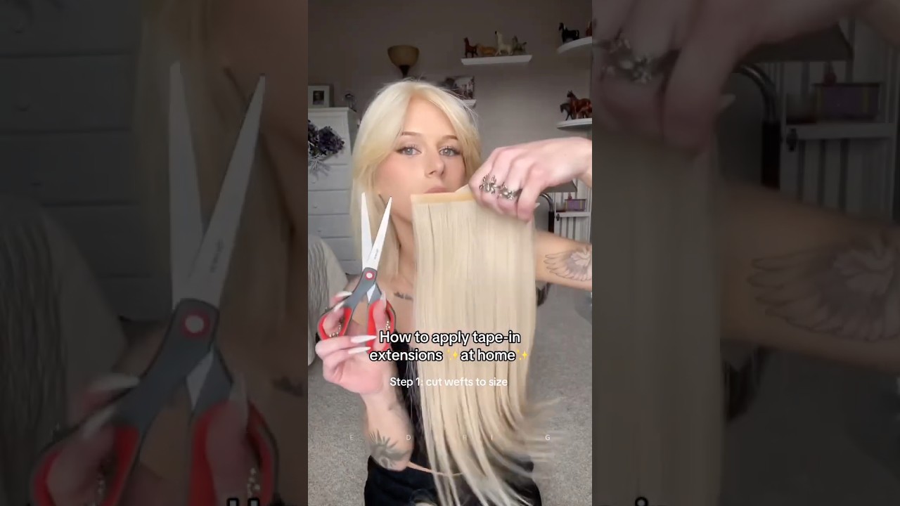 How to apply tape in extensions at home? #tapeinextensions #tapeinathome #tapeins #tapeinshair