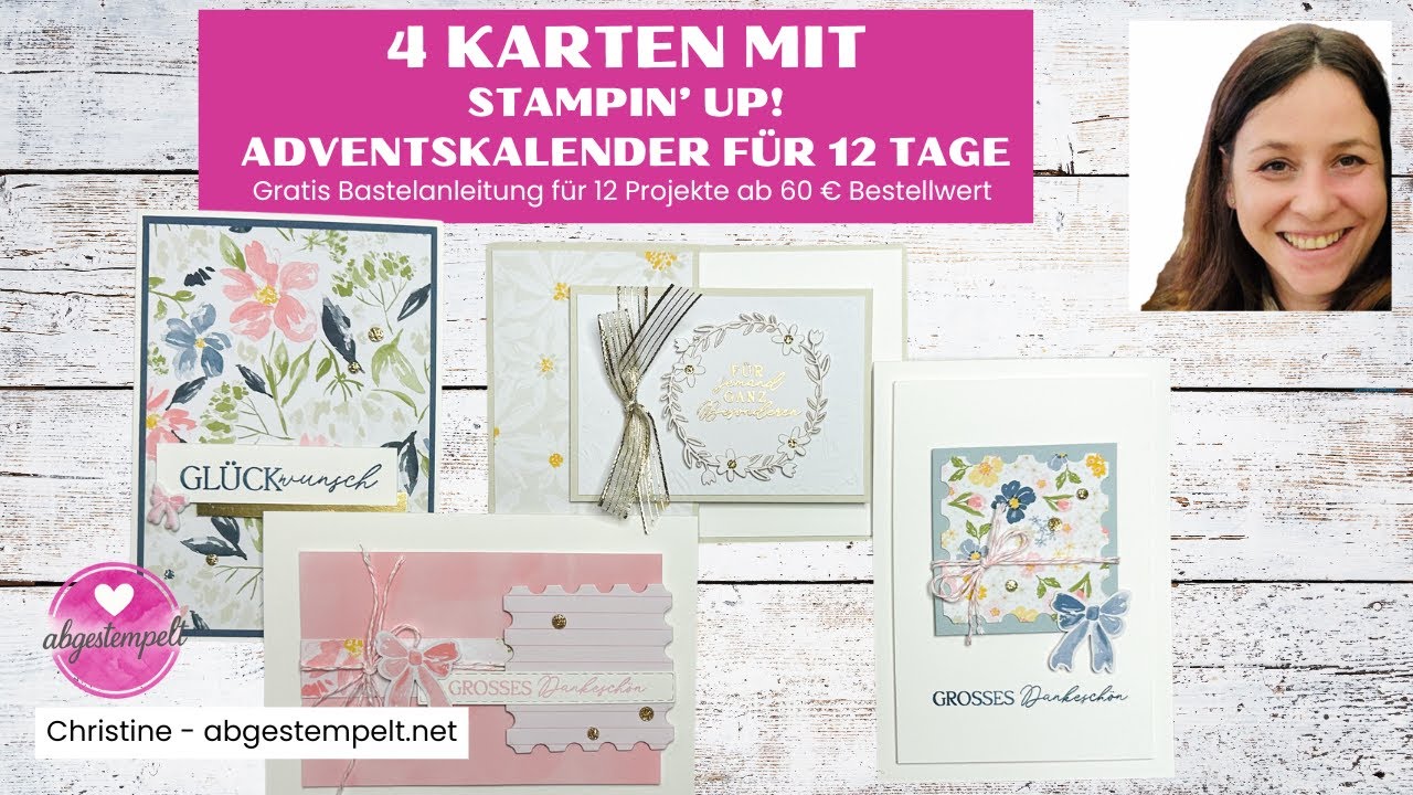 4 einfache Karten basteln mit Stampin’ Up! 🌸 | Florale Kartenideen + GRATIS PDF