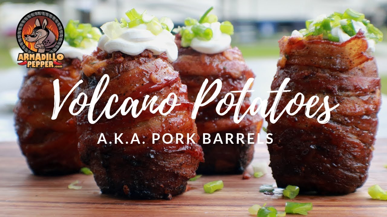 Volcano Potatoes Wrapped in Bacon on the Old Smokey Grill