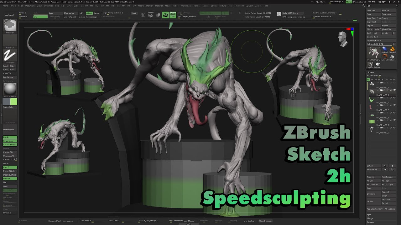 Absolute Joker | FanArt | No Refs Sketching | ZBrush Speedsculpting | 2h | Music