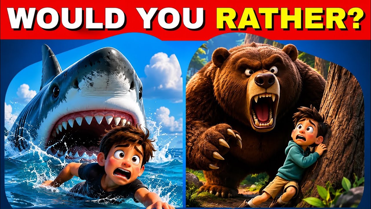Would You Rather? 😱 Hardest Survival Choices!🦈🐻 General Knowledge Trivia Quiz