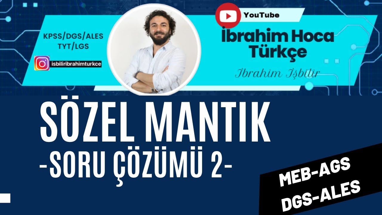 Sözel Mantık Soru Çözümü 2 | MEB-AGS / ALES / DGS / KPSS