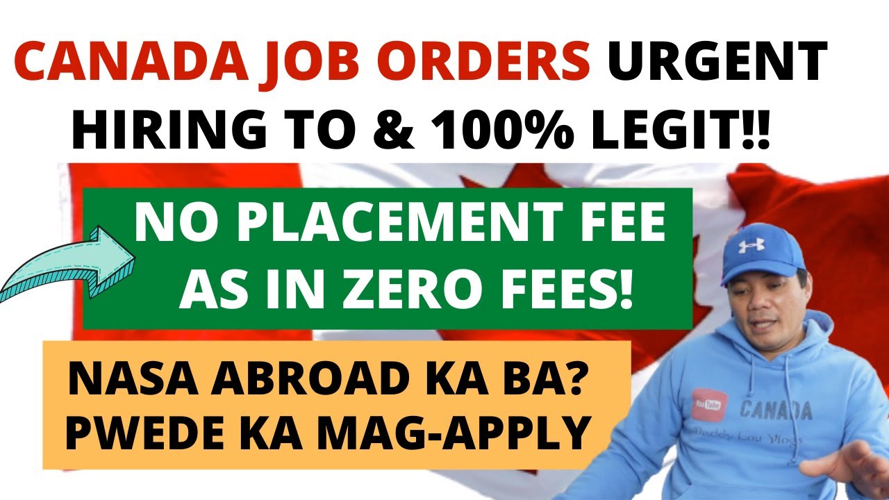 LOW SKILLED WORKER JOBS IN CANADA! *URGENT HIRING*! LEGIT JOB ORDERS | NO FEES NO PLACEMENT FEE