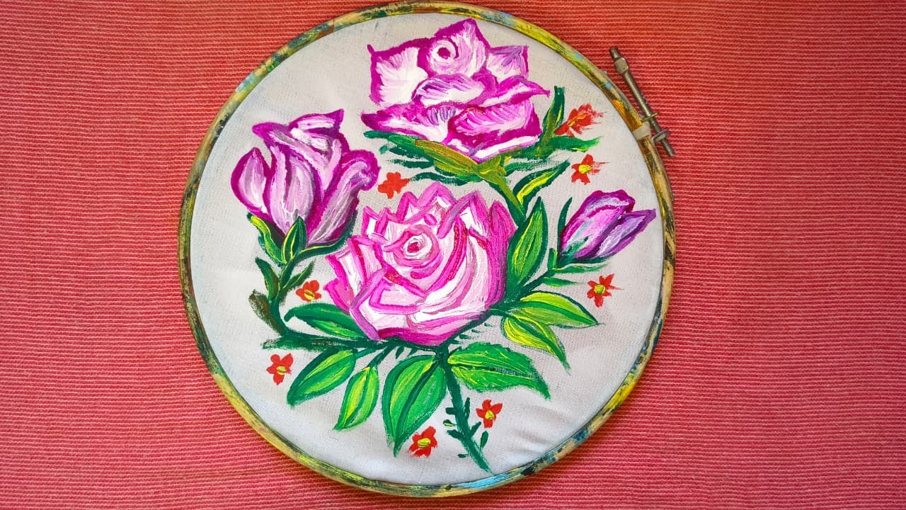 Painting Vibrant Roses on Fabric | Step-by-Step Floral Art
