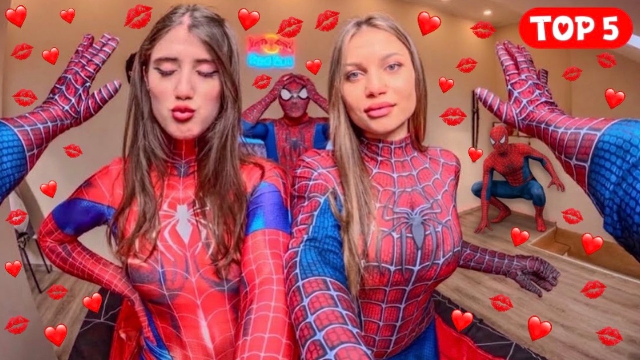 BEST TOP 5 TEAM SPIDER-MAN VS CRAZY NEIGHBOR GIRL (Love Parkour POV)