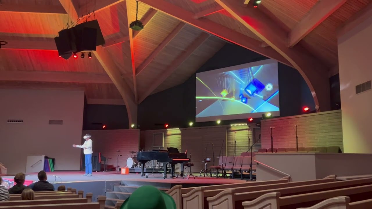 I played Beat saber at a talent show