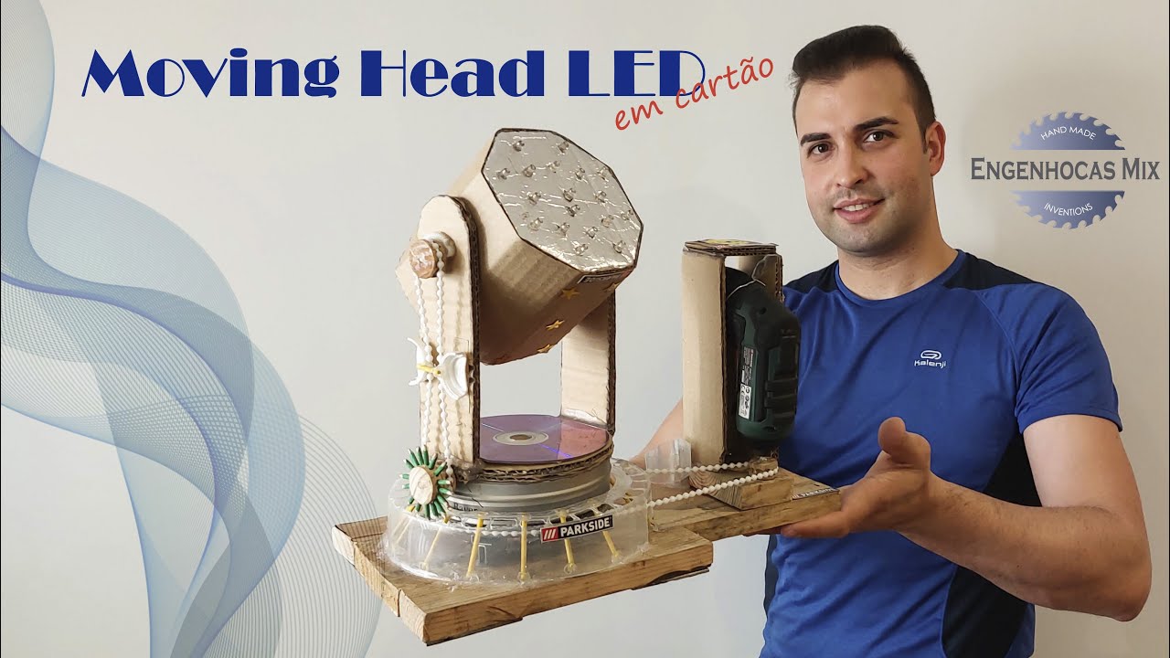 Como fazer um Moving Head LED em cartão | How to make a Moving Head LED in cardboard DIY