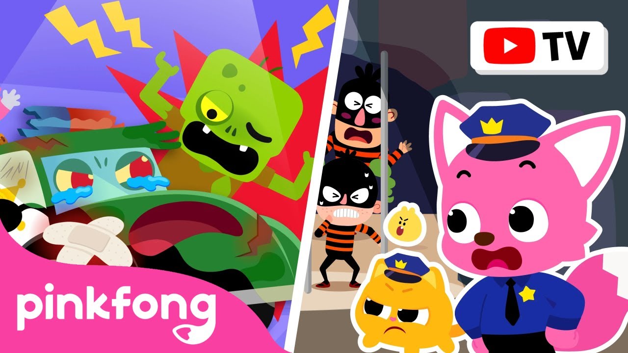🚓 Zombie Police Car is Broken! | Car Town | Catch the Thief | Veo Veo | Pinkfong Car Story