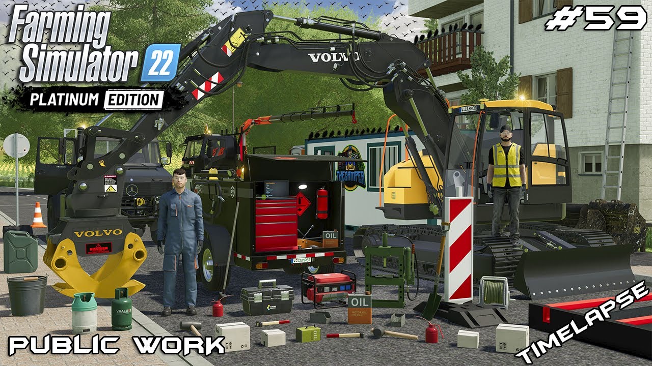 УСТАНОВКА ГРЕЙФЕРА НА ЭКСКАВАТОР VOLVO ECR145EL | Общественные работы | Farming Simulator 22 | Эп...