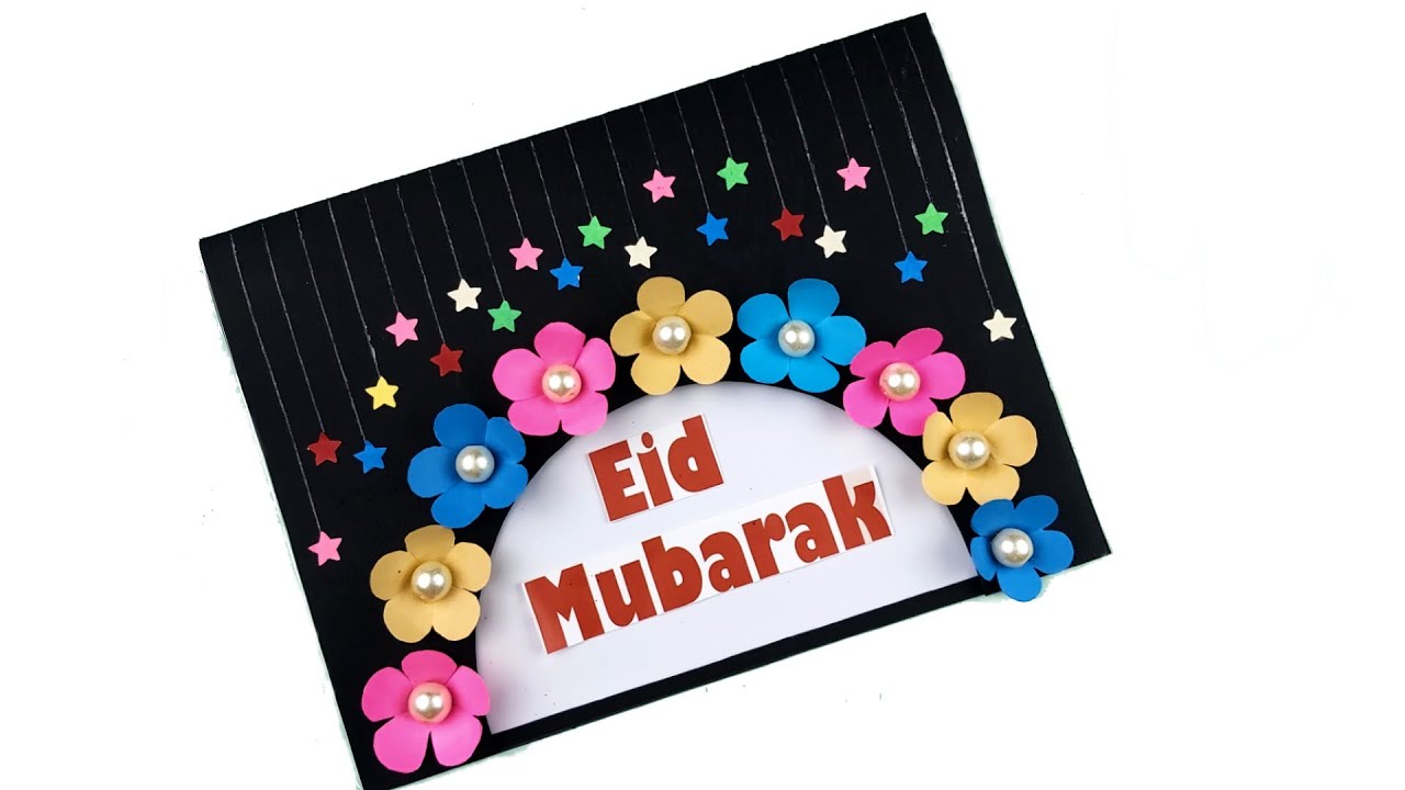 How to make Eid Mubarak Card 💝 // Handmade easy card Tutorial//Beautiful Eid Card Making