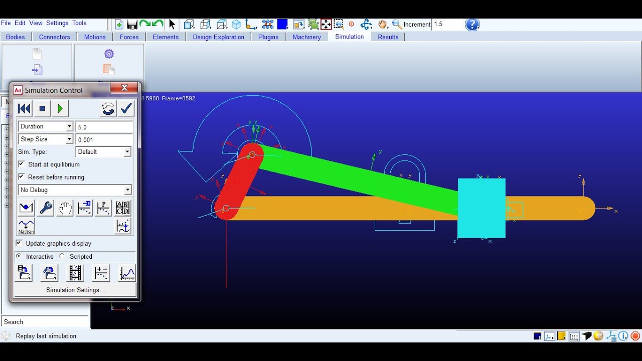 MSC ADAMS TUTORIAL : SLIDER CRANK MECHANISM (Part-1)