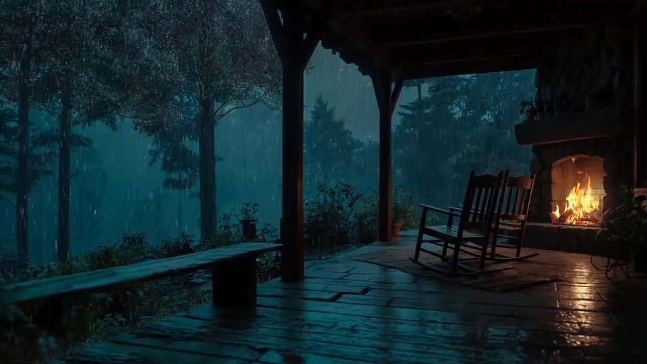 🌧️ Wooden Cabin Porch Rain – Peaceful Lake Sounds for Letting Go & Inner Calm