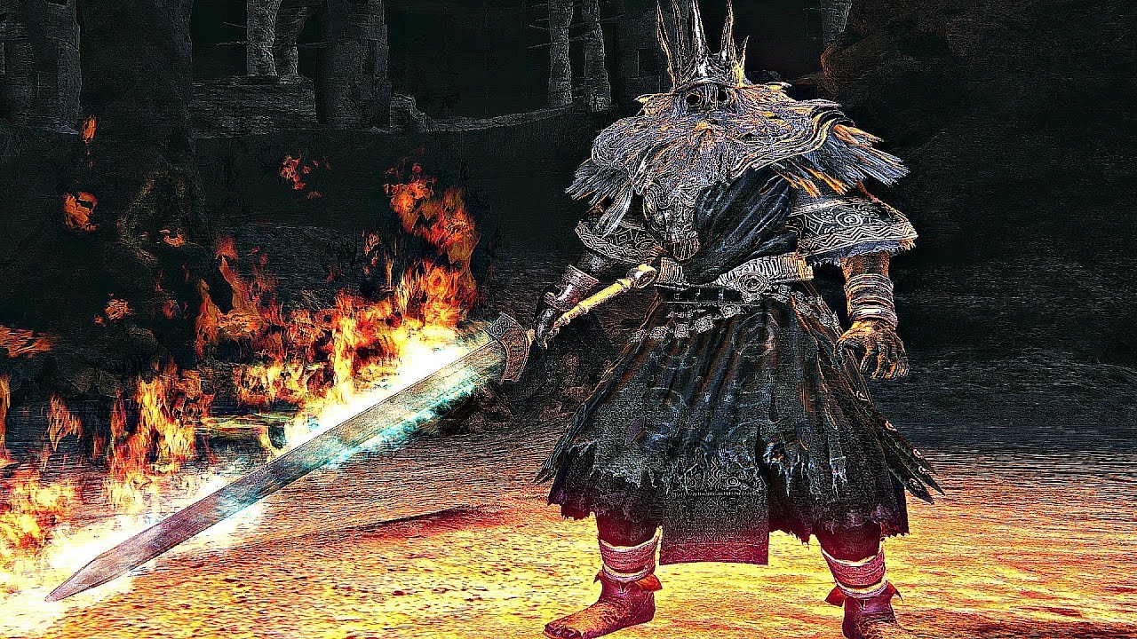 Dark Souls Remastered - Gwyn, Lord of Cinder Final Boss Fight & Ending (1080p 60fps) PS4 PRO