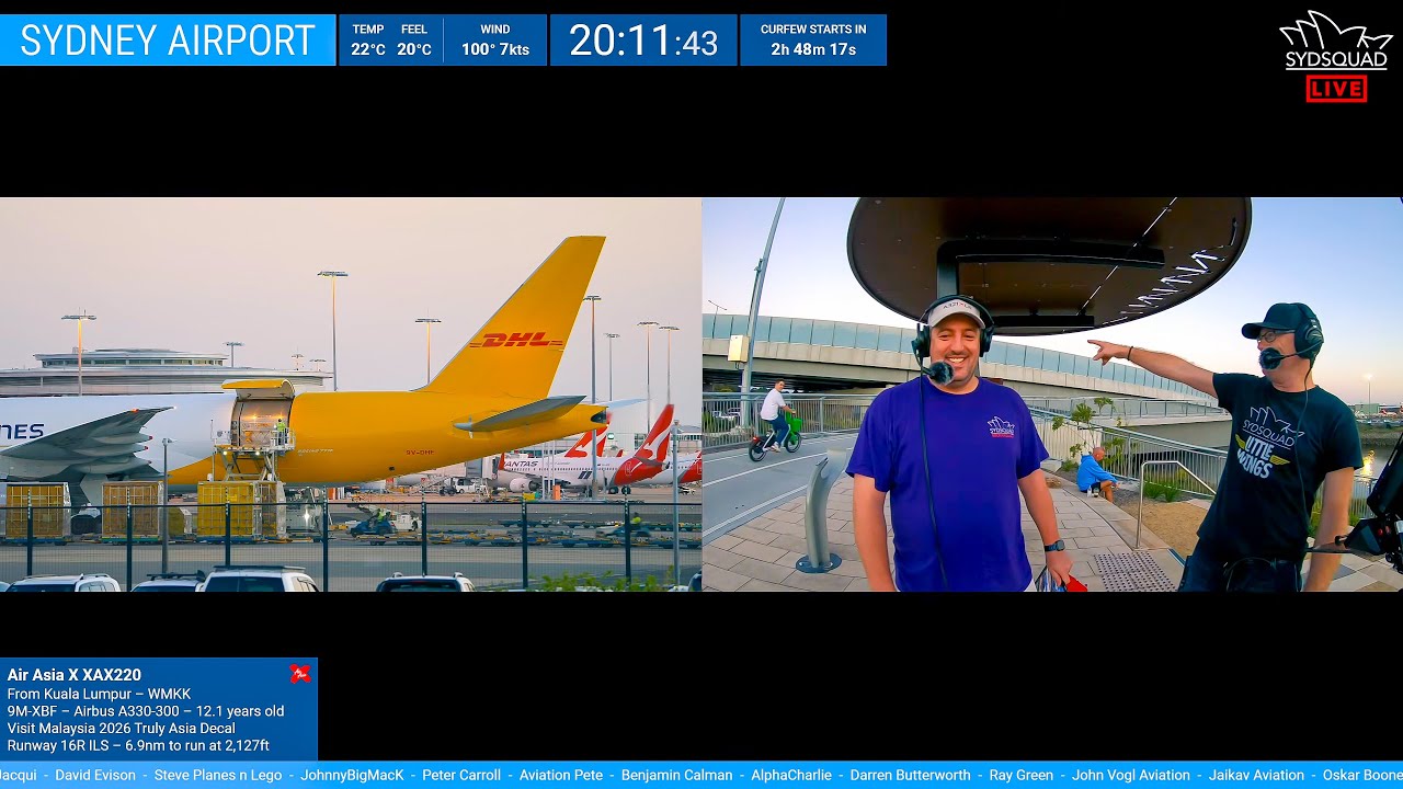 🔴SydSquad LIVE Plane-Spotting at Sydney Airport with Kurt - 23.01.26 🔴