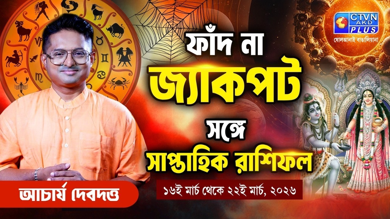 ফাঁদ না জ্যাকপট সঙ্গে সাপ্তাহিক রাশিফল ১৬ই মার্চ থেকে ২২ই মার্চ, ২০২৬ | ACHARIYA DEBDUTTA