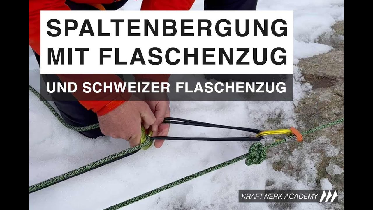 Spaltenbergung mit Flaschenzug
