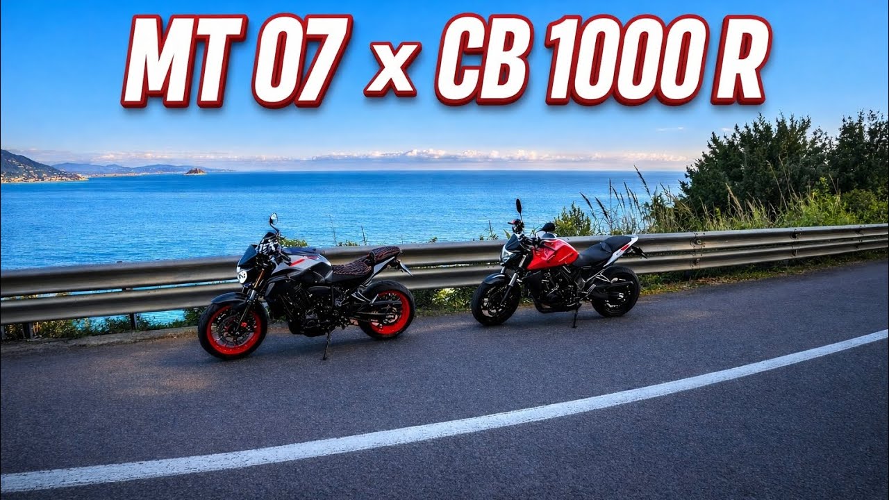 CB 1000 R x MT 07  riding near sea