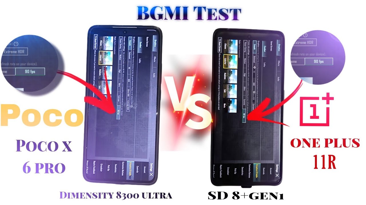 OnePlus 11r vs poco x6 pro BGMI test 90 fps | heating and battery test | shocking results 😨