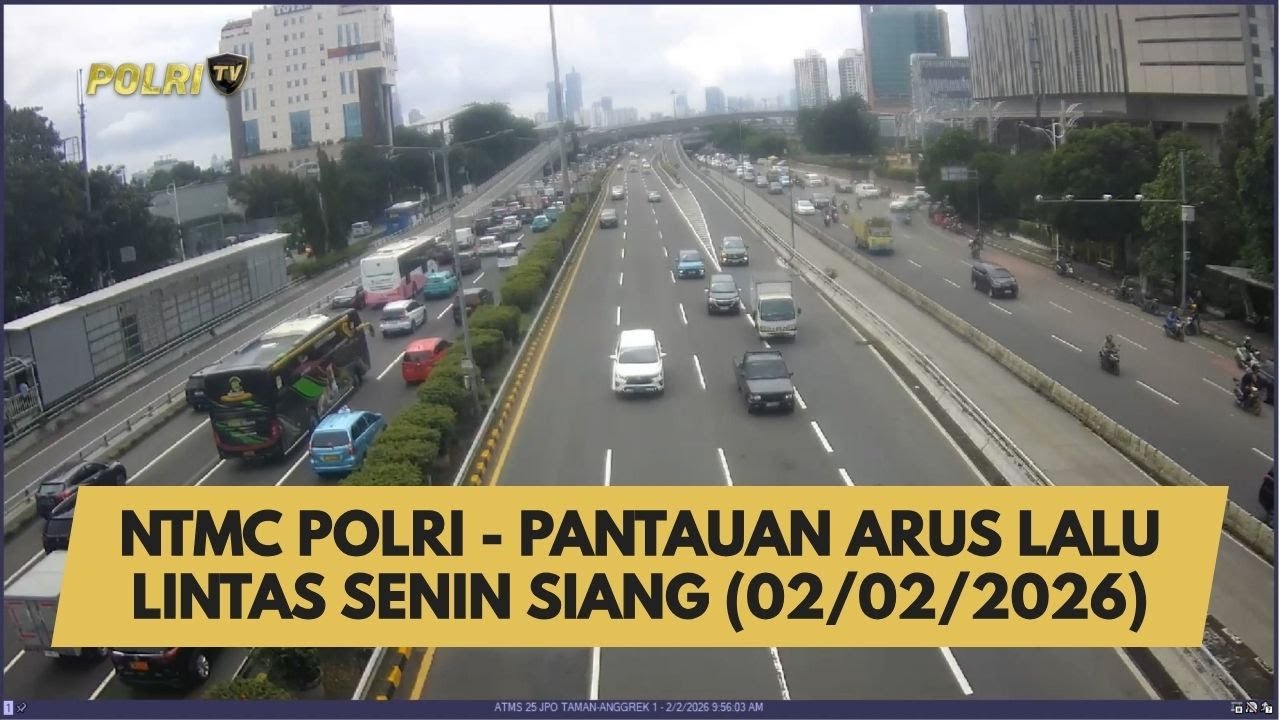NTMC POLRI - PANTAUAN ARUS LALU LINTAS SENIN SIANG (02/02/2026)