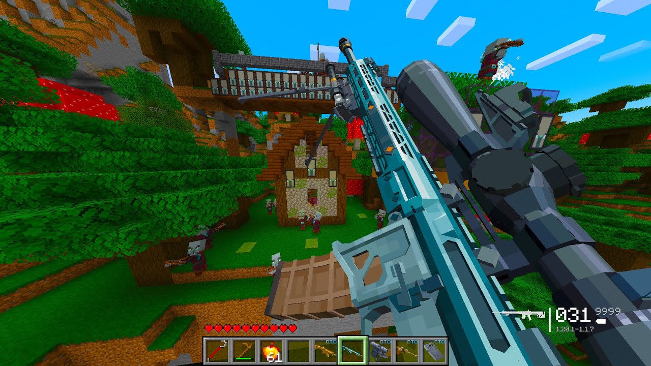 I Destroyed Pillagers Hut Because They Stole My Skeleton In Minecraft (Modern Weapons) 👿