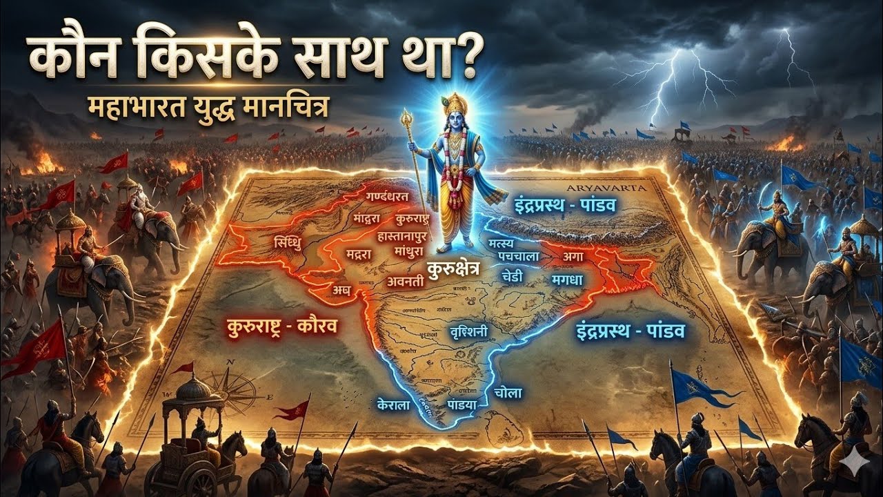 “कौरव बनाम पांडव — जब पूरा भारत दो हिस्सों में बंट गया” Mahabharata time world map world war 