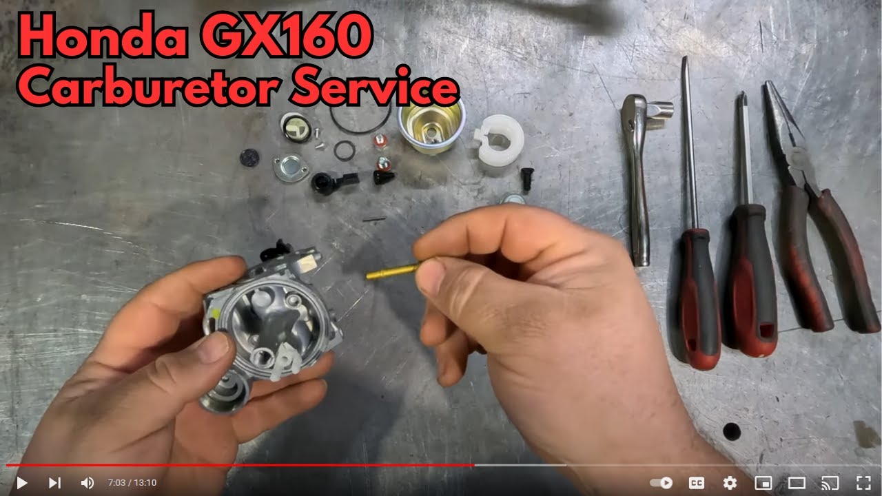 Обслуживание карбюратора Honda GX160 (то же самое для GX120, GX200, GX270, GX340 и GX390)