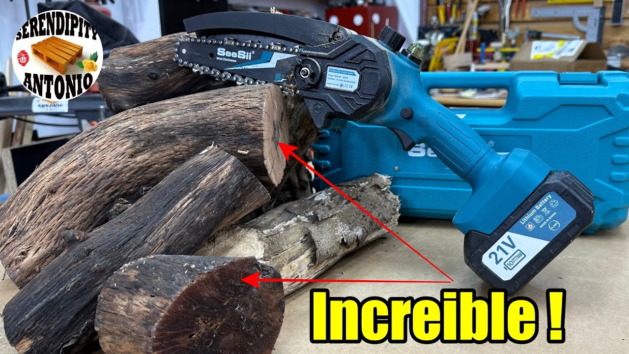 SeeSii La Mini Motosierra con Baterías de 21V más Potente del Mercado