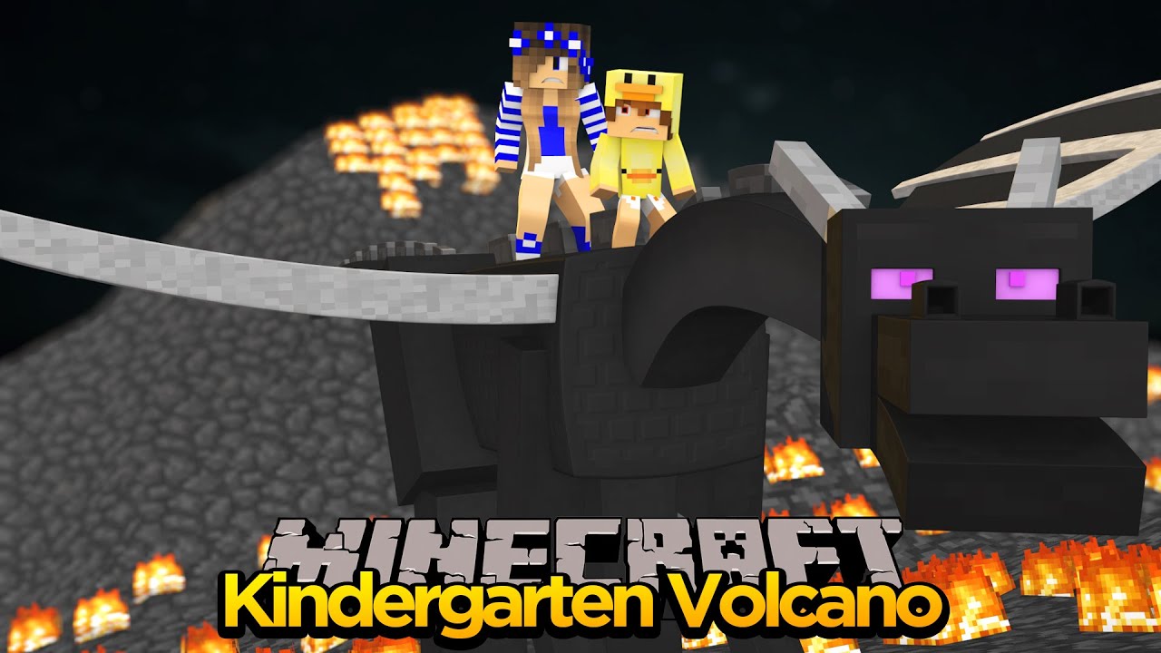 MINECRAFT KINDERGARTEN - VOLCANO BLOWS UP BABIES!! w/ LITTLE CARLY & BABY MAX