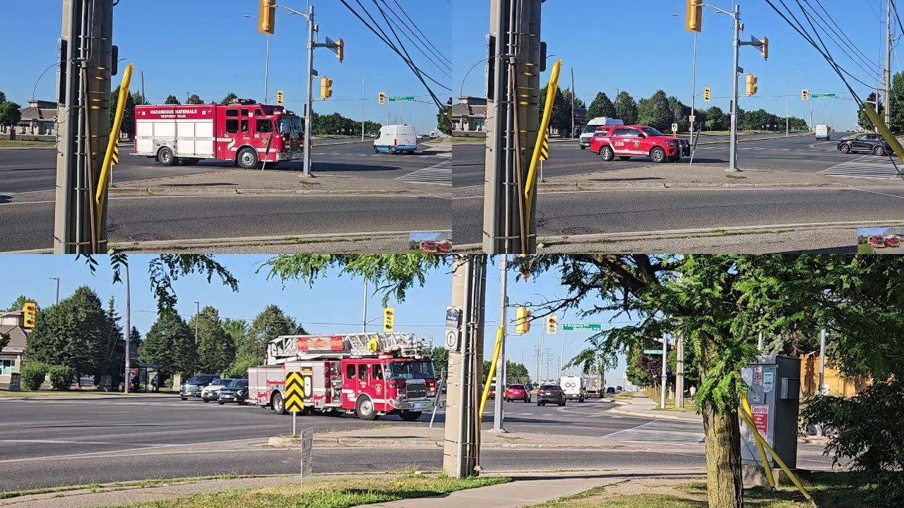 Brampton Fire Pumper 214, Hazmat 204, Aerial 210, NEW Car 206 & Car 209 Responding