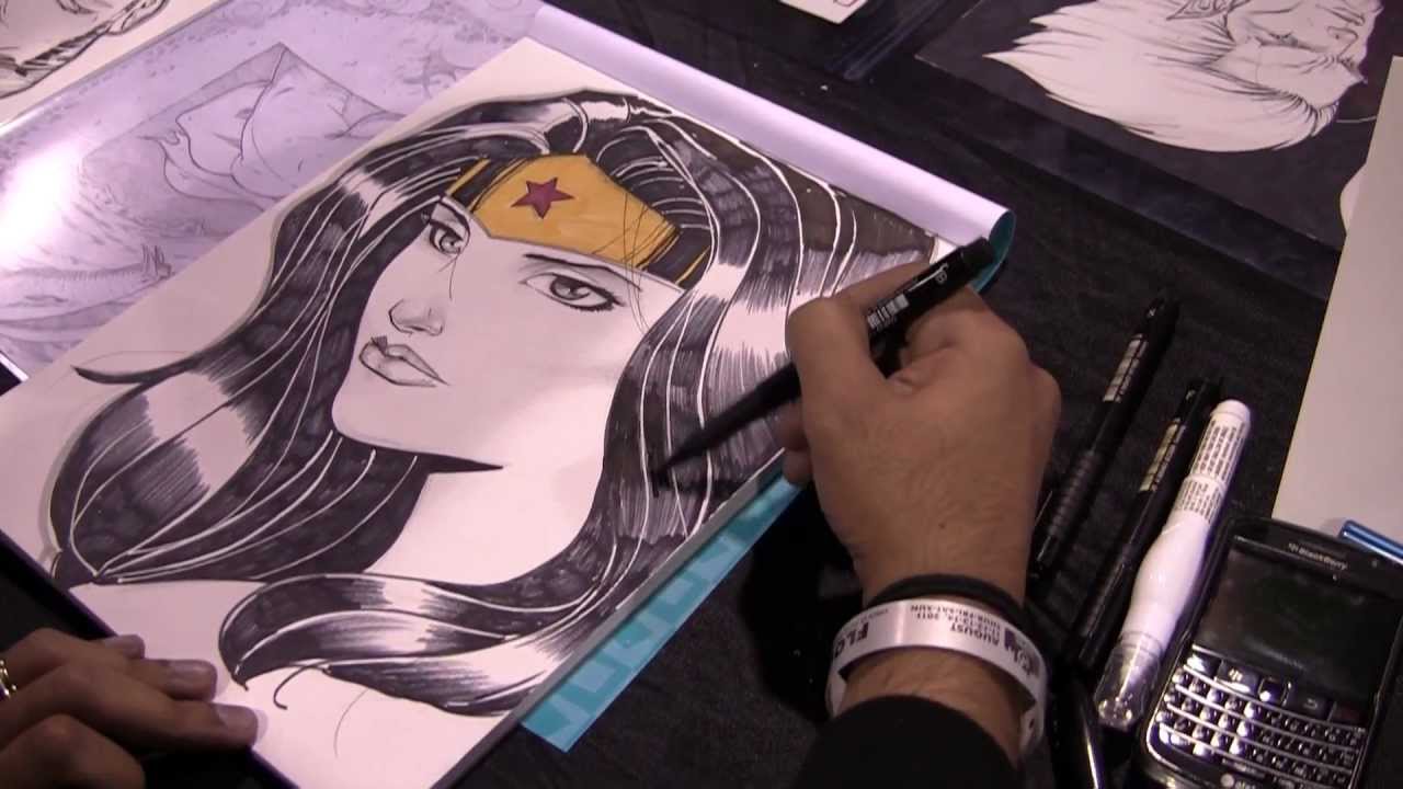 Wizard World Chicago 2011: Sajad Shah - Wonder Woman Drawing (Time lapse)