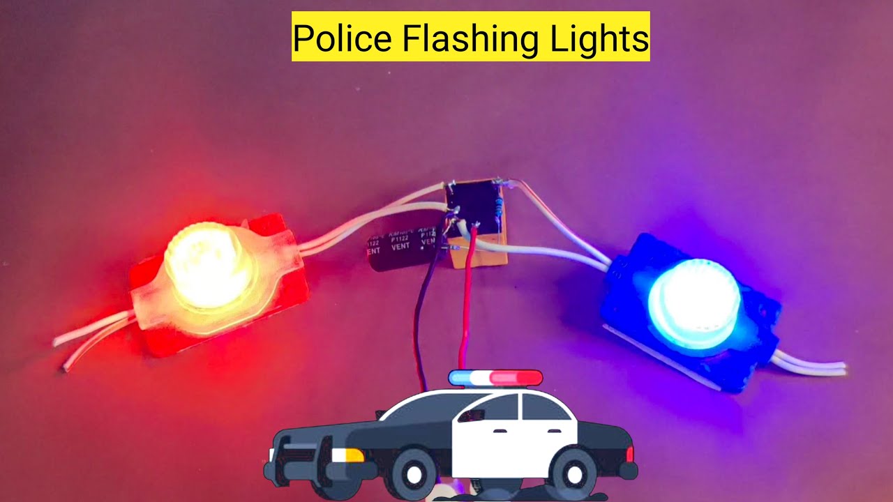 Simple Police LED light Flasher Circuit Using 12V Relay