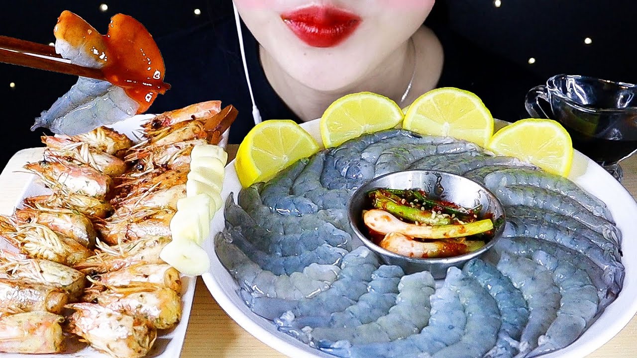 ASMR 🌝 최고로 맛있었던 생새우회 🤍 리얼사운드 먹방 MUKBANG EATING SOUNDS