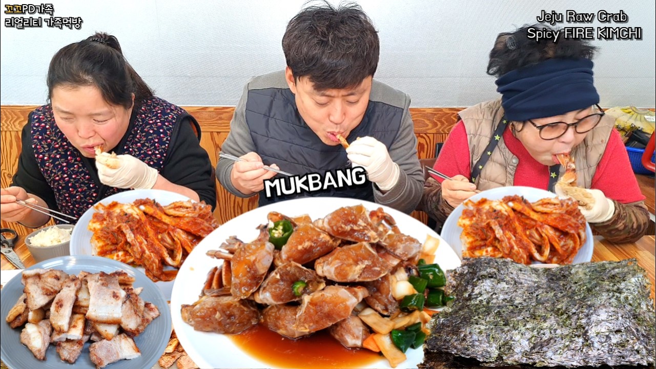 제주도에서 온 밥도둑 끝판왕🦀 황게 간장게장+삼겹살+전라도김치 조합? 이건 못 참지!😋😋ㅣJeju Raw Crab  & Spicy FIRE KIMCHI Mukbang!🦀🔥