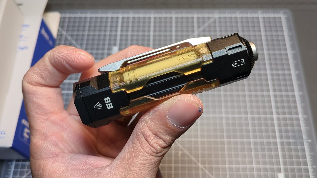 Close look at the WUBEN E8 with beamshots 