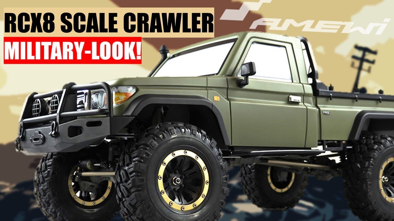 AMEWI AMXROCK RCX8 SCALE CRAWLER PICK-UP 1:8, RTR MILITÄR GRÜN