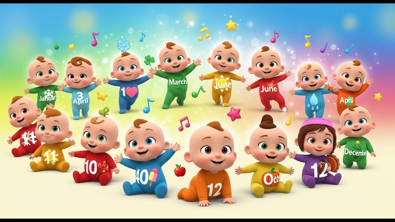 📅 Months of the Year Song 🎶 Learn All 12 Months for Babies & Toddlers | Baby Giggles TV