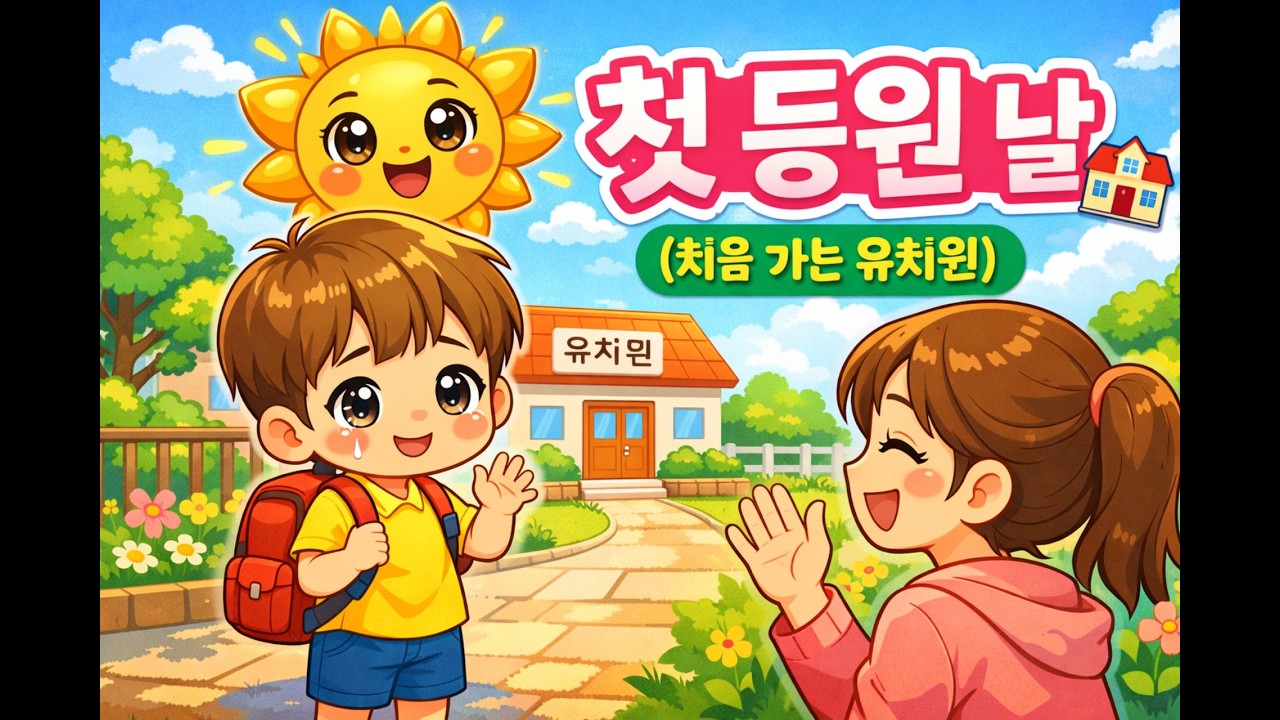 처음 가는 유치원 🏫 첫 등원 날 아이 마음을 꼭 안아주는 동요 | 유아동요 | 첫 등원 날 울던 아이가 웃었어요