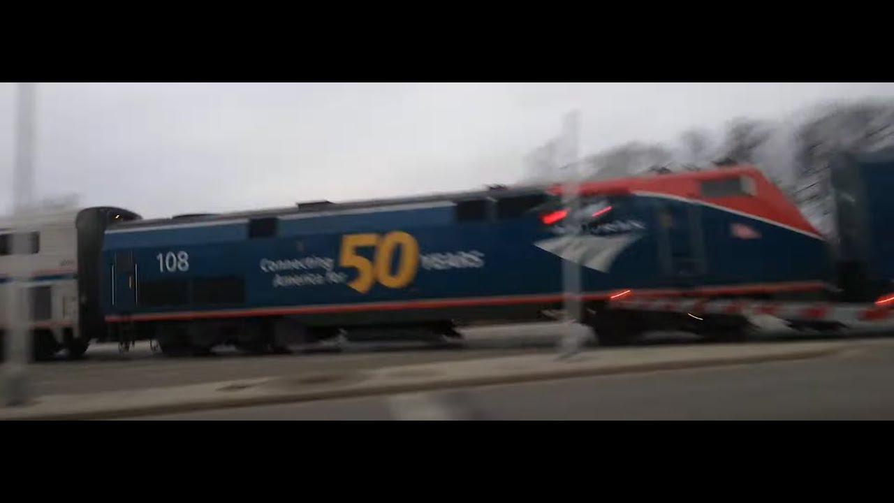Amtrak 108 Trailing 4th on Amtrak Empire Builder #8 EB at Pilgrim Rd #1 and North Ave