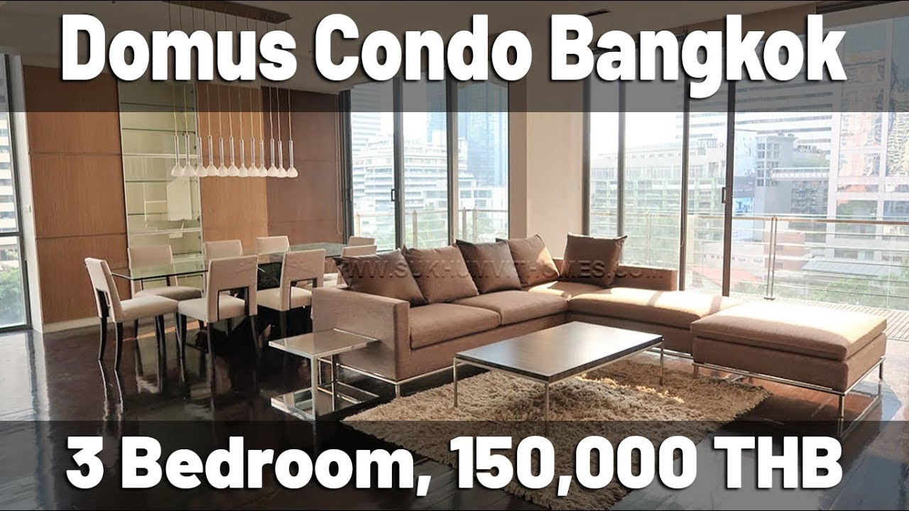 Domus Bangkok 3 bedroom condo for rent 212 sqm 150,000 THB