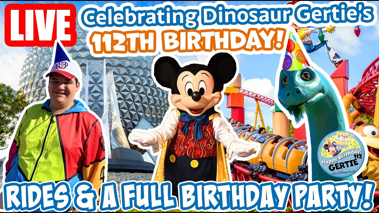 🔴Live: Celebrating Dinosaur Gertie's Birthday at Disney World! - Disney World Livestream