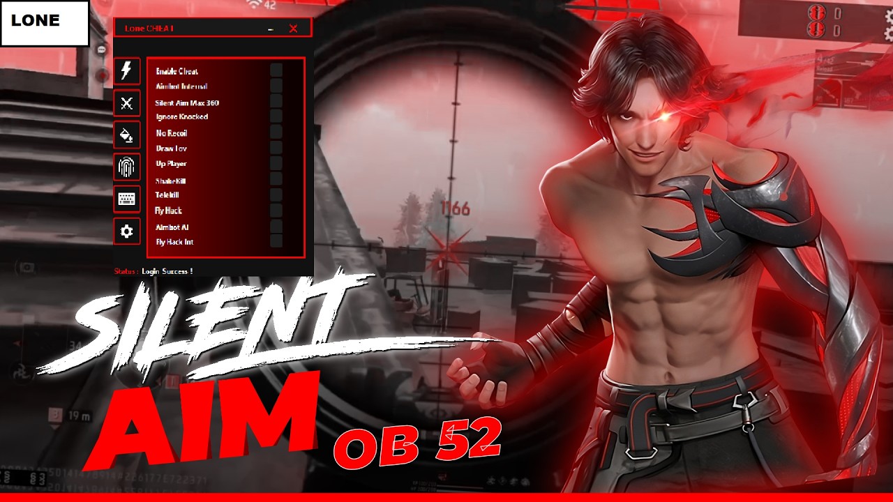 FREE FIRE PC PANEL OB52 🎯 AIMSILENT + ENEMY PULL MAX | AIMBOT RAGE FREE 7 DAYS | MAIN ID SAFE 100 %