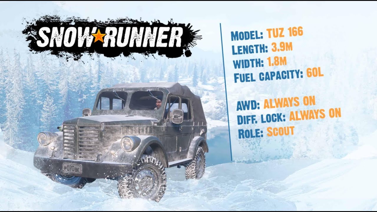 Snowrunner тест драйв Tuz 166 + 2 улучшения