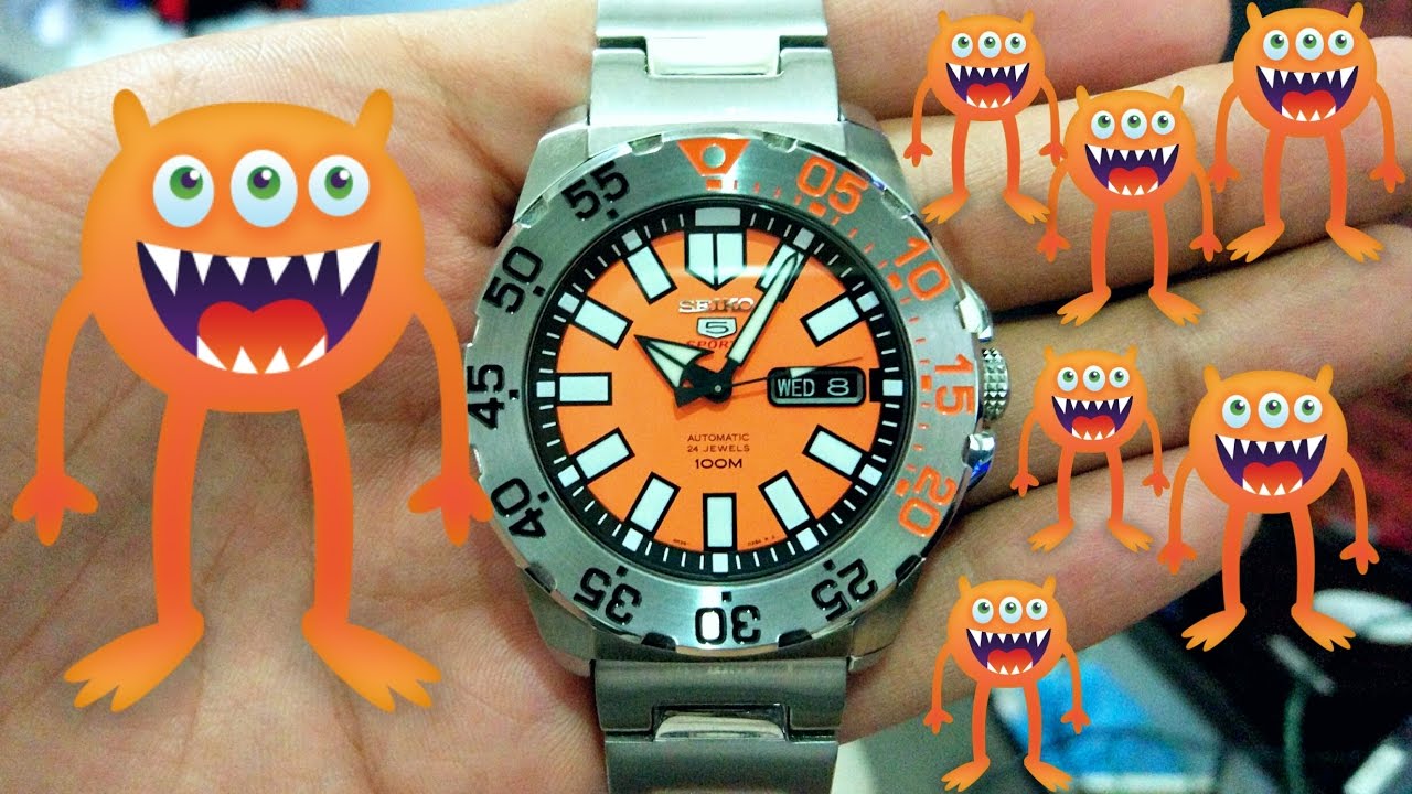 Seiko 5 Sports Baby Monster Orange