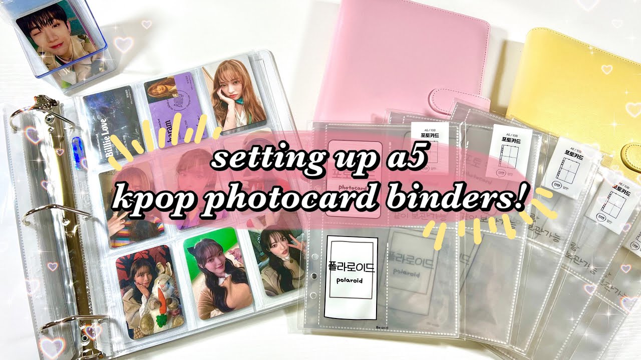 setting up my a5 kpop photocard binders! ✿ billlie, stayc, yukika, lucy, and tempest!